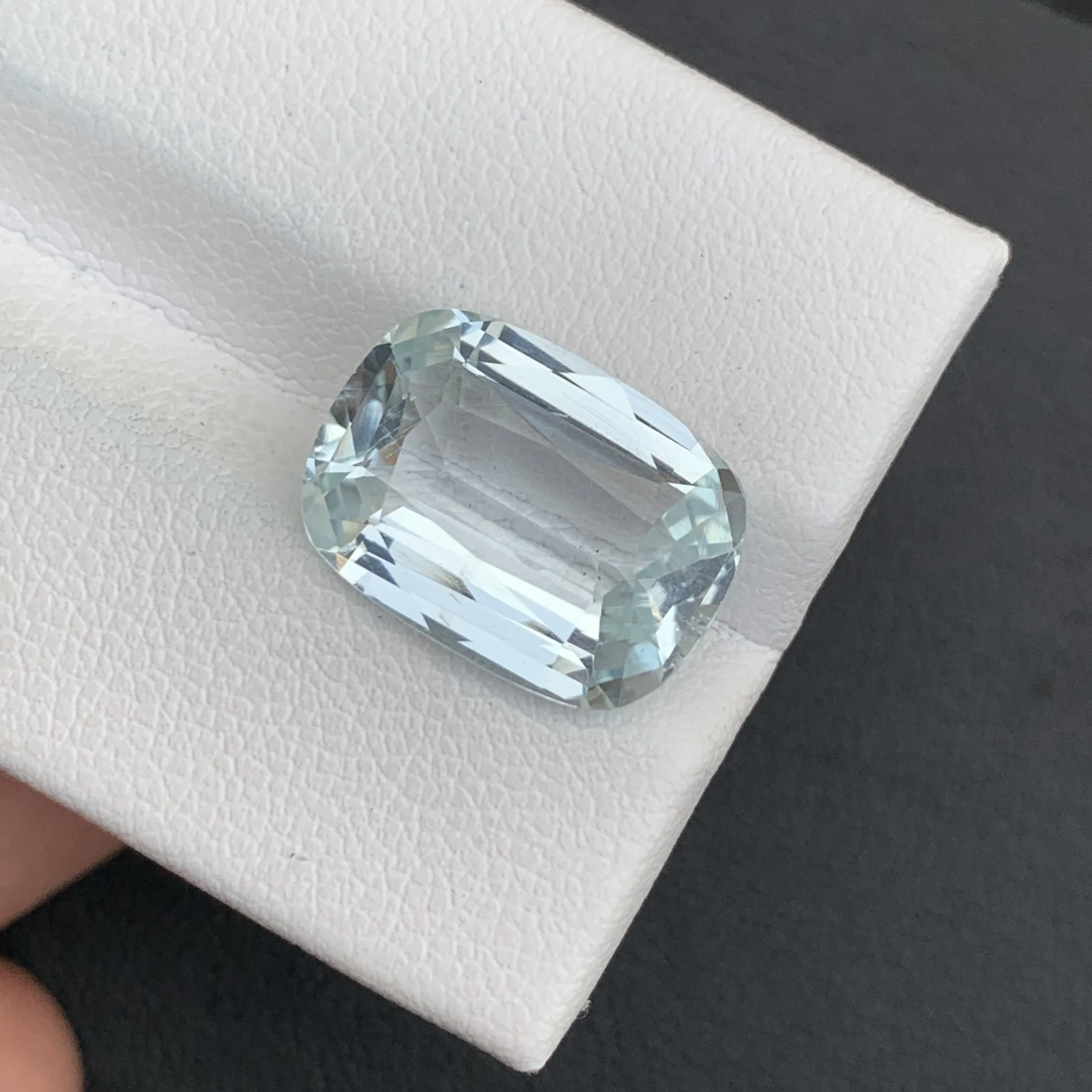 Natural Aquamarine 6.45 Carat Cushion Shape Faceted Loose Gemstone For Jewelry Making — view 1